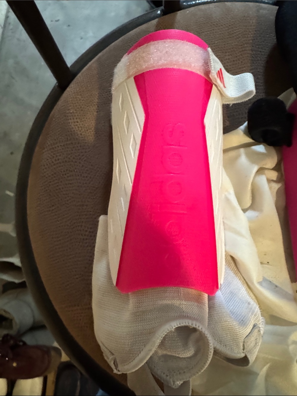 adidas Kids Hot Pink and White Athletic Slip-On Shoe